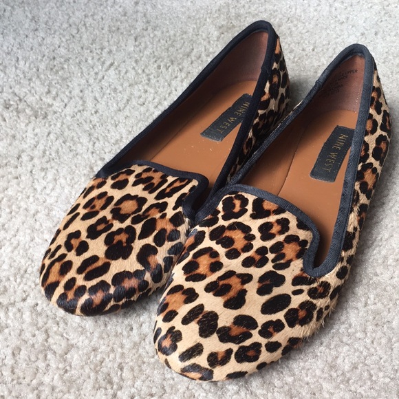nine west leopard flats